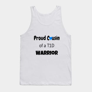 Proud Cousin - Black Text - Blue Heart Tank Top